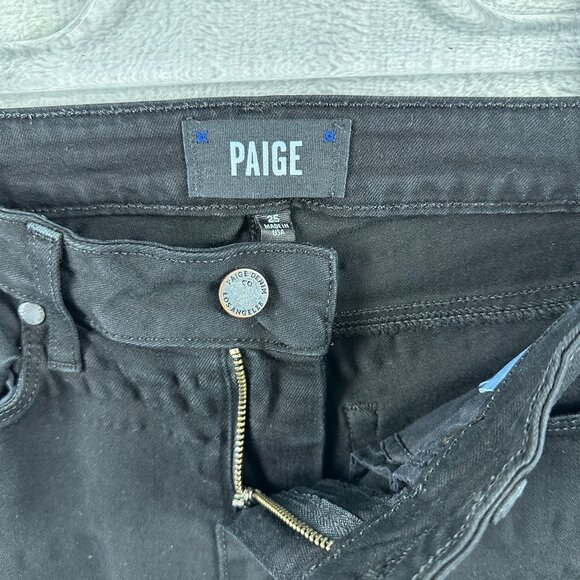 Paige Hoxton Ultra Skinny Jeans Womens Size 25 Mid Rise Dark Wash Black - Picture 5 of 12